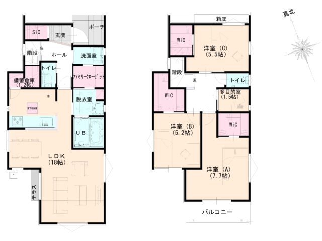 2号棟間取り図(間取)